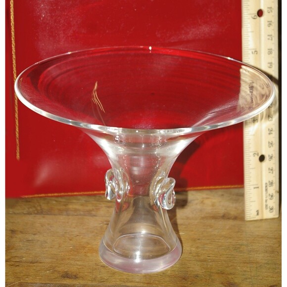 Steuben Crystal Bouquet Vase Mid Century Thumbprint Art Deco - Picture 1 of 5